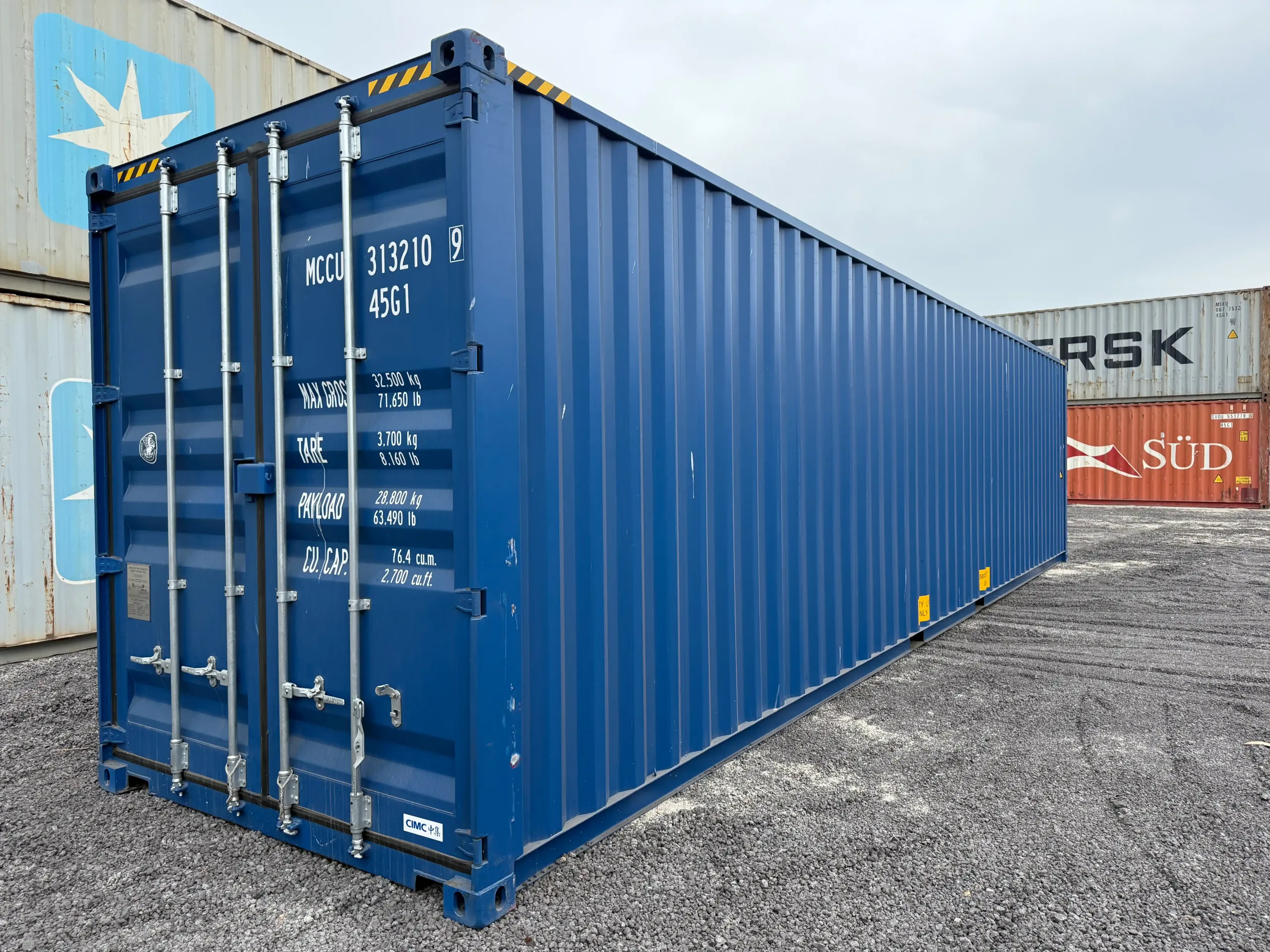 Conteneur maritime bleu haute capacité de 40 pieds (12 m) – Neuf/1er voyage 002112-3