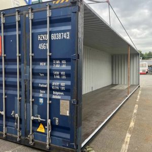 Conteneur 12 m 40’HC avec paroi latérale coupée, HZKU 603 874-3