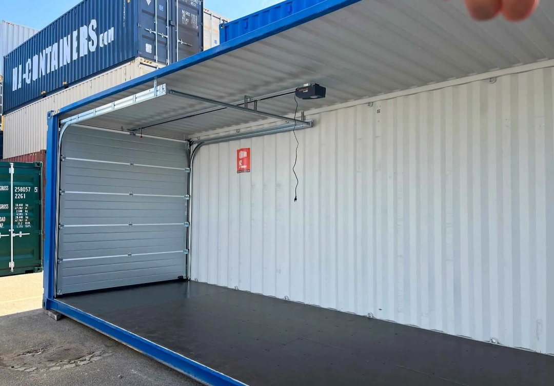 Conteneur 40 HC avec entraînement électrique Hörmann et portes sectionnelles latérales à pans coupés - Imagen 9