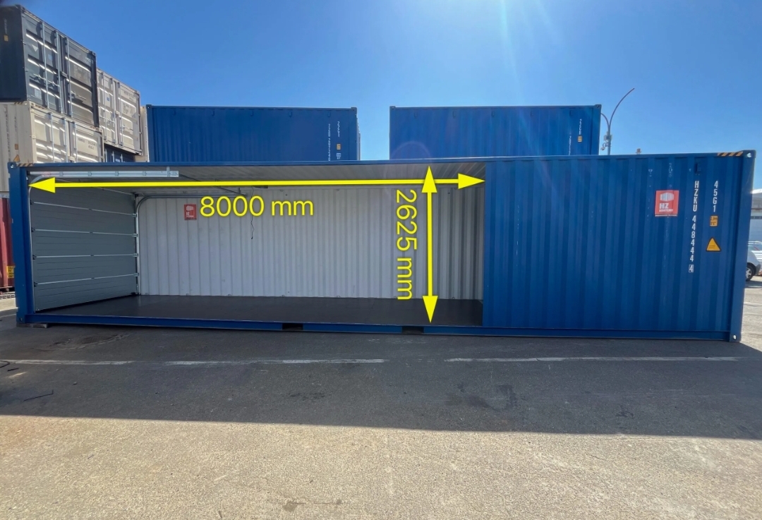 Conteneur 40 HC avec entraînement électrique Hörmann et portes sectionnelles latérales à pans coupés - Imagen 10