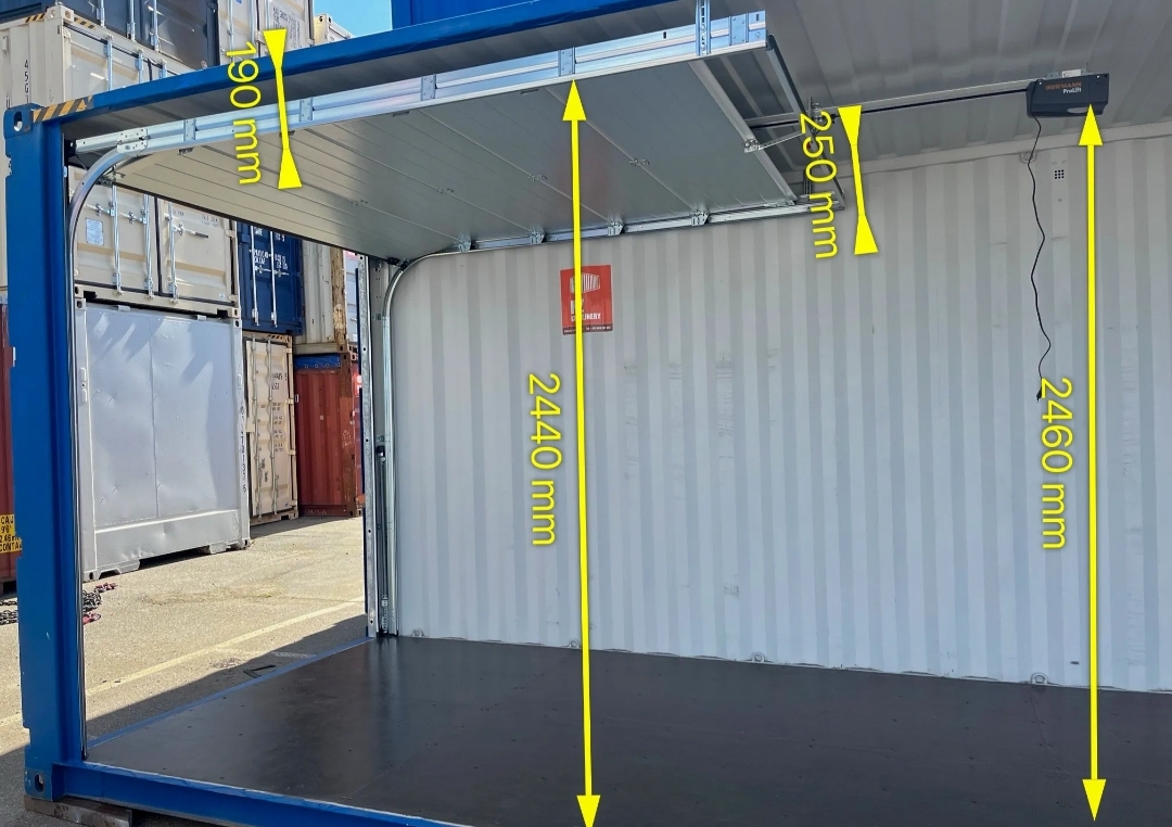 Conteneur 40 HC avec entraînement électrique Hörmann et portes sectionnelles latérales à pans coupés - Imagen 13
