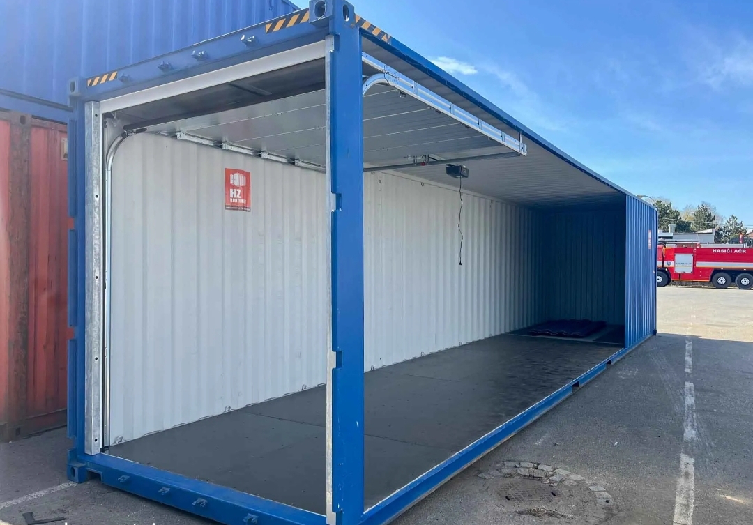 Conteneur 40 HC avec entraînement électrique Hörmann et portes sectionnelles latérales à pans coupés - Imagen 2