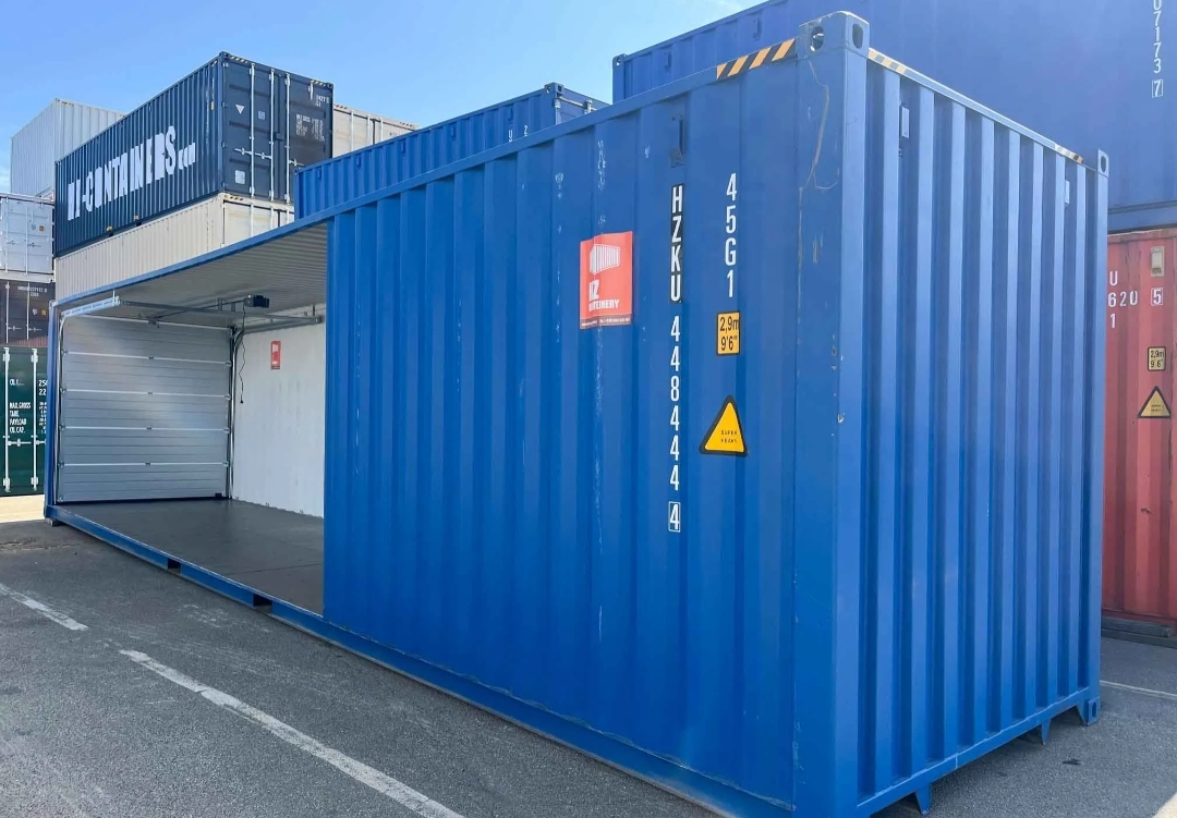 Conteneur 40 HC avec entraînement électrique Hörmann et portes sectionnelles latérales à pans coupés - Imagen 6