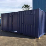 Oficina de obra portátil en un contenedor de 6 m x 2,4 m (20 pies x 8 pies).